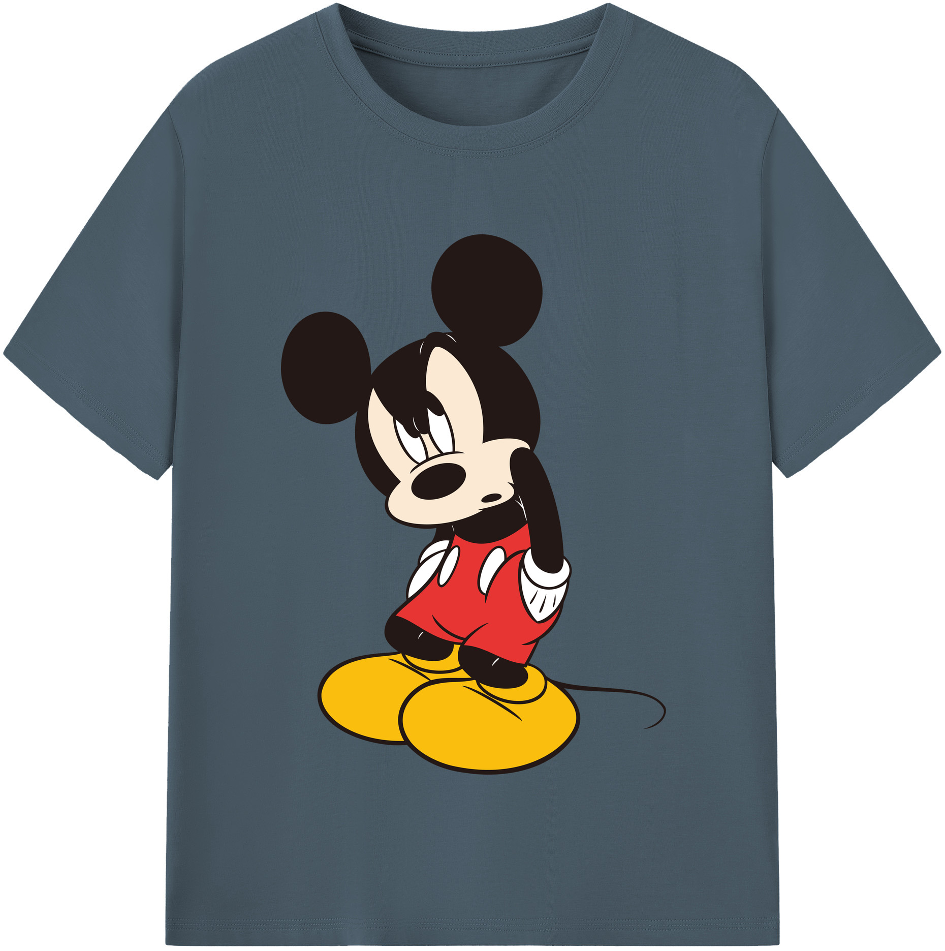 （画像用） ミッキーマウス Mickey Mouse 綿100％半袖Tシャツ（フロントプリント）